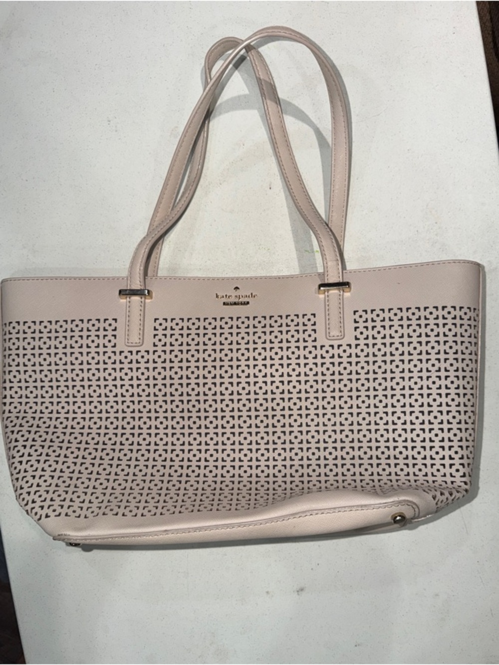 kate spade Cream Perforated Tote